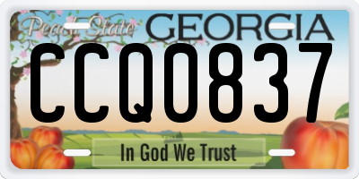 GA license plate CCQ0837