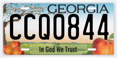 GA license plate CCQ0844