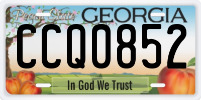 GA license plate CCQ0852
