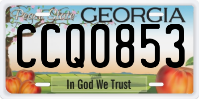 GA license plate CCQ0853