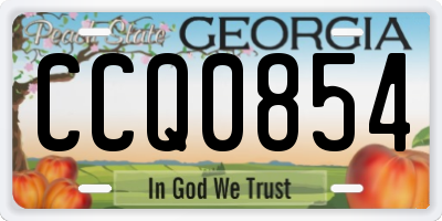 GA license plate CCQ0854