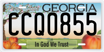 GA license plate CCQ0855