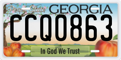 GA license plate CCQ0863