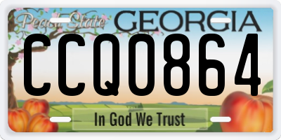 GA license plate CCQ0864