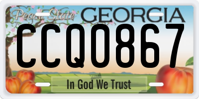 GA license plate CCQ0867