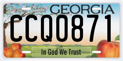 GA license plate CCQ0871