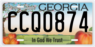 GA license plate CCQ0874
