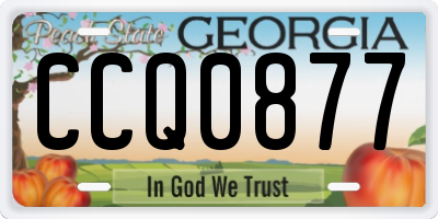 GA license plate CCQ0877