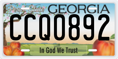 GA license plate CCQ0892