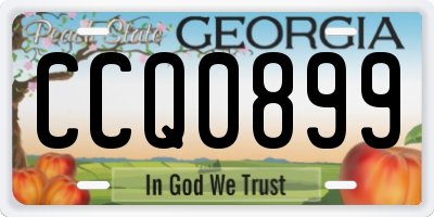 GA license plate CCQ0899