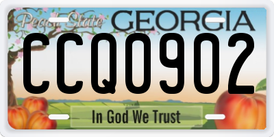GA license plate CCQ0902