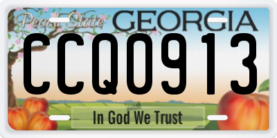 GA license plate CCQ0913