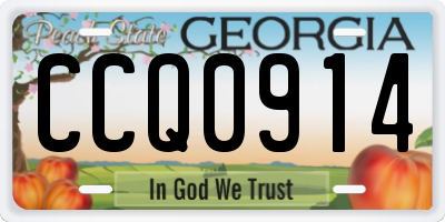 GA license plate CCQ0914