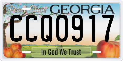 GA license plate CCQ0917