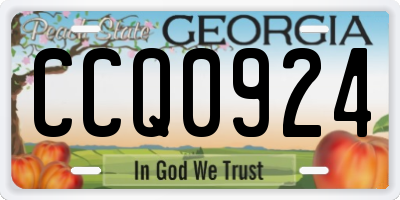 GA license plate CCQ0924