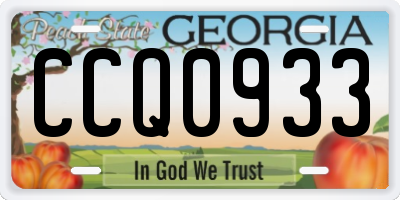 GA license plate CCQ0933