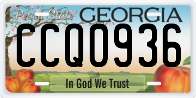 GA license plate CCQ0936