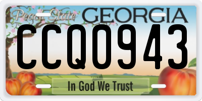 GA license plate CCQ0943