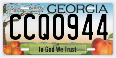 GA license plate CCQ0944