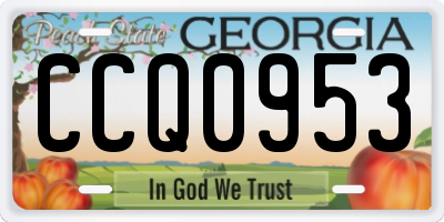 GA license plate CCQ0953