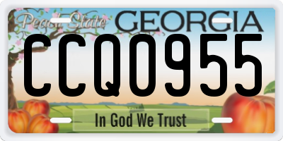 GA license plate CCQ0955