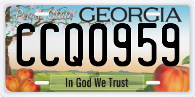 GA license plate CCQ0959