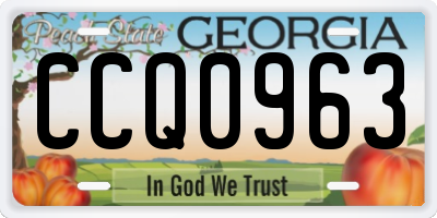 GA license plate CCQ0963