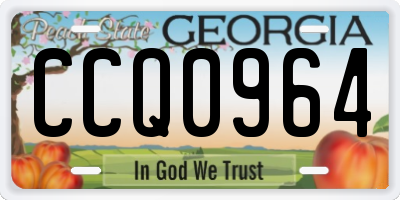 GA license plate CCQ0964