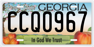 GA license plate CCQ0967