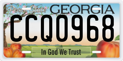 GA license plate CCQ0968