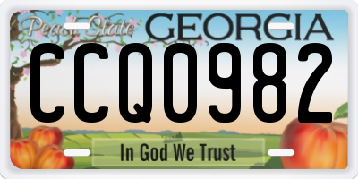 GA license plate CCQ0982