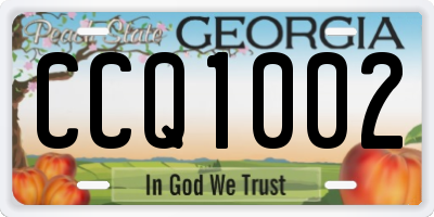 GA license plate CCQ1002