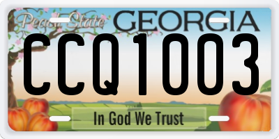GA license plate CCQ1003