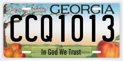 GA license plate CCQ1013