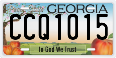 GA license plate CCQ1015