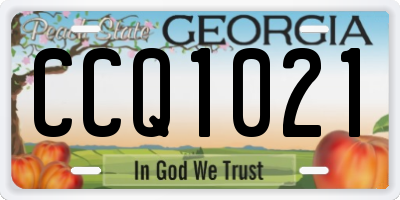 GA license plate CCQ1021