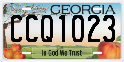 GA license plate CCQ1023