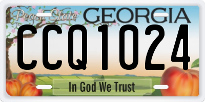 GA license plate CCQ1024