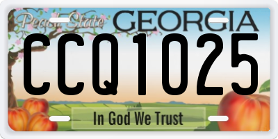 GA license plate CCQ1025