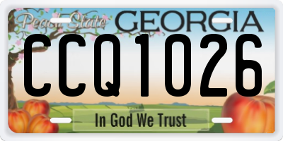 GA license plate CCQ1026