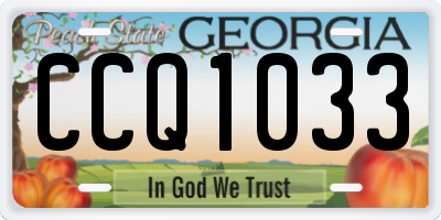 GA license plate CCQ1033