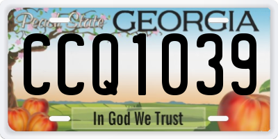 GA license plate CCQ1039
