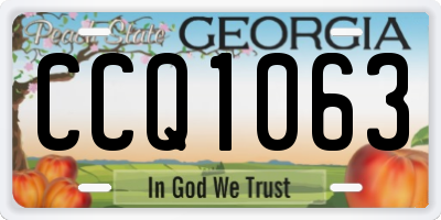 GA license plate CCQ1063