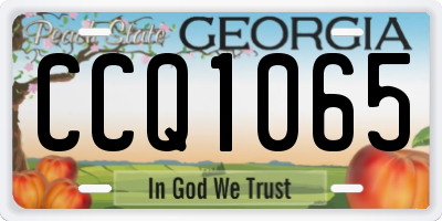 GA license plate CCQ1065