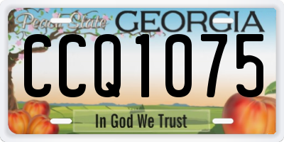 GA license plate CCQ1075
