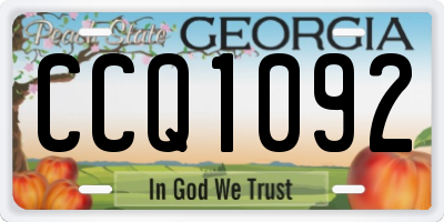 GA license plate CCQ1092