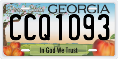 GA license plate CCQ1093