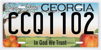 GA license plate CCQ1102