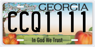 GA license plate CCQ1111