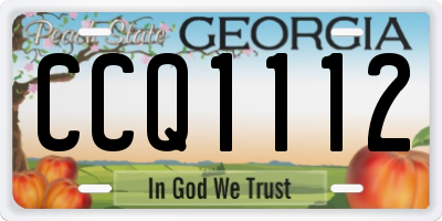 GA license plate CCQ1112